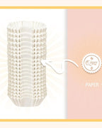 qiqee 500pcs White Square Cupcake Liners Muffin Linner No Smell, Food Grade Baking Cups（Standard Size）