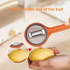 Peeling Knife With Storage Box, Fruit And Vegetable Peeler With Container, Double-Sided Stainless Steel Multi-Function Peeler For Home Kitchen (D-2pcs Orange)