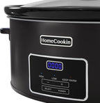 HOMECOOKIN 8 Quart Programmable Slow Cooker, Kitchen Appliances, Perfect Kitchen Small Appliance for Family Dinners, Black Stainless Steel