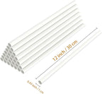 White Plastic Cake Dowel Rods for Tiered Cake Construction and Stacking Supporting Cake Round Dowels Straws with 0.4 Inch Diameter (12 Inch)