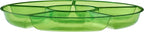 Plasticpro 6 Sectional Round Plastic Serving Tray/Platter (4, Green)