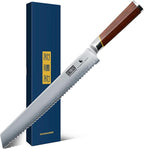 HOSHANHO Bread Knife 10 inch, Professional Japanese High Carbon Stainless Steel Serrated Bread Knife, Razor Sharp Bread Knives for Homemade Bread, Sourdough, Bagels, Cake