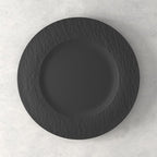 Villeroy & Boch Manufacture Rock 4-Piece Place Setting, Dinner Plate, Salad Plate, Rice Bowl, Pasta Bowl, Premium Porcelain, Made in Germany, Matte Black