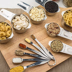 13-Piece Measuring Cups and Spoons Set, 18/8 Stainless Steel, Silver - view 5