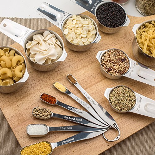 13-Piece Measuring Cups and Spoons Set, 18/8 Stainless Steel, Silver - view 5