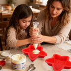 2 Pcs Star Shaped Cake Pans, 8 Inch Silicone Cake Molds, Silicone Baking Mold, Flexible Nonstick Baking Pans for Cakes, Cheese Cakes and Chocolate Cake, Red