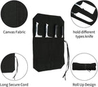 HERSENT Chef's Knife Roll Bag,Portable Travel Chef Knife Case Carrier Storage Bag with 4 Slots Best Gift for Pro Chef or Culinary Enthusiasts Men Women