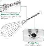 Whisks for Cooking Set, Stainless Steel Wisker for Baking, Blending, Rust-Proof Balloon Wire Whisker Egg Whisk Hand Mixers (8 in + 12 in, 2)