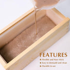 Small Rectangle Silicone Soap Mold with Wooden Box DIY Handmade Loaf Mould