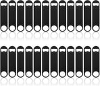 24 Pack Flat Beer Bottle Opener 5 inch Heavy Duty Stainless Steel Flat Bottle Opener Metal Beer Bottle Openers Black Beer Openers for Bartender Kitchen Bar or Restaurant (Black, 5 inch)