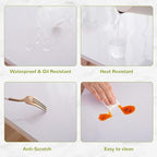 Clear Table Cover - 16 x 24 Inch, 1.5mm Thick Plastic, Vinyl Table Protector - Protect Your Desks