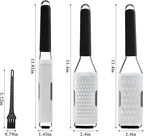 Cambom Lemon Zester Grater Three-piece Suit - Heavy Duty Kitchen Tool for Parmesan Cheese, Ginger, Garlic, Nutmeg, Chocolate, Vegetables，Fruits，Stainless Steel Grater Dishwasher Safe Black