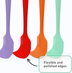 Elihome Chef Series 3 Piece Silicone Spatula Set - 600°F Heat Resistant Non Stick Rubber Kitchen Scraper Spatulas for Cooking, Baking, and Mixing – BPA Free and LFGB Certified Silicone, Green Color