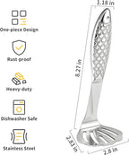Fish-Shaped Potato Masher & Potato Smasher – Effortless Stainless Steel Potato Ricer with Ergonomic One-Piece Non-Slip Handle, Break-Resistant Masher Kitchen Tool for Potatoes, Avocados, Eggs & More