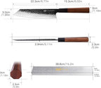FINDKING Dynasty Series Japanese Kiritsuke Knife, Multi-Purpose Gyuto Chef knife, 9Cr18MoV High Carbon Steel Blade, African Rosewood Octagonal Handle, for Meat, Fruits, Vegetables,9 Inches