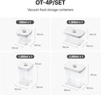 VAKUEN Premium Airtight Food Storage Containers 4-piece/Set, BPA Free, 100% Leak Proof, Keep food fresh up to 5 times longer than non-vacuum storage