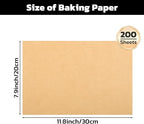 Beasea Parchment Paper Sheets for Baking, 200pcs 8x12 Inch Unbleached Precut Nonstick Heavy Duty Natural Baking Paper Sheets for Air Fryer Cooking, Grilling, Frying and Steaming