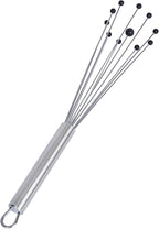 Restaurantware-German Standard 10.6 Inch Ball Whisk, 1 Kitchen Whisk With Silicone Balls - Ergonomic Handle, Dishwashable, Stainless Steel Manual Egg Beater, Durable, For Whisking, Stirring, Mixing