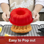 SOV silicone cake pan, silicone Cake Molds, Bakeware Non Stick 10 inch Pan for Jello,Gelatin,cake, Silicone Baking Molds for Cakes, Round Baking Pan (1 pack)