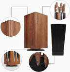 Magnetic Knife Block, Rotatable Knife Holder, Wooden Brown, Modern Style, Acacia Material