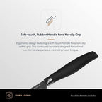 DURA LIVING Paring Knife - 3.5 Inch Black Nonstick Titanium Plated Stainless Steel Ultra Sharp Blade, With Ergonomic Comfort Grip Handle Kitchen Knife, With Matching Sheath
