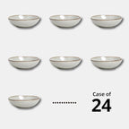 Organic Shape Restaurant Soup/pasta Bowl 8"/30oz, Commerical Grade Catering Stoneware Bowls in Ir-regular Organic Shape, Chip & Scratch Resistant, Glossy Reactive Glaze Grey, Case of 24