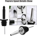 Pafusen 24 Pack Liquor Bottle Pourers, Liquor Pour Spout for Liquor Bottles, Stainless Steel Olive oil Dispenser Spout, Alcohol Pourer Spouts Dust Caps Long Covers, Gold