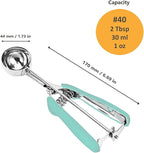 Cookie Scoop, Ice Cream Scoop, 2 Tbsp/ 30 ml/ 1 oz Cookie Scoops for Baking, 18/8 Stainless Steel Cookie Scooper for Baking, Ice Cream Scooper with Trigger Release, Cookie Dough Scoop (Mint)