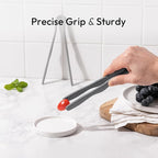 carrotez 2 Pack Mini Silicone Toaster Tongs, Anti-Slip,Non-Scratch mini tongs 7inch silicone tongs - Modern Grey