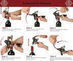 Wine Bottle Opener Set with Accessories Matte Bronze in Wood Box, Aerator, Extra Screws, Foil Cutter, Pourer, Vaccu Stopper, Winged Wine Opener, Rabbit Red Wine Corkscrew Set (Matte Bronze)