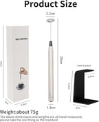 milk frother handheld Battery,Stainless steel housing frother for coffee，stirrers electric With bracket，frother for Matcha, Lattes, Cappuccino Black