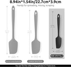 U-Taste Small Mini Silicone Spatula: 9×2inch 600ºF Heat-Resistant Food-Grade Jar Scraper for Kitchen Use, Non-Stick Seamless Flexible Baking Utensil for Mixing, Scraping Jam in Bowl or Cup (Black)