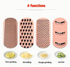 Stainless Steel 4 Sides Grater Slicer with Handle, Multifunctional Cutter Planing for Ginger, Garlic, Cucumbers, Carrots, Cheese, Potato, Ergonomic Design Kitchen Gadgets Accessories（Gold）