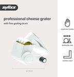 Zyliss Classic Rotary Cheese Grater - NSF Restaurant Certified Handheld Grater - Can be used for Hard Cheese, Chocolate & More - With Comfortable Handle & Easy-to-Clean Drum - White