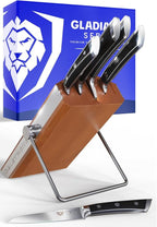 Dalstrong Knife Block Set - 5 Piece - Gladiator Series - with Modular, Multi-Level Block - German High Carbon Steel - Premium ABS Black Handles - NSF Certified
