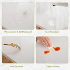 38 x 84 Inch Clear Table Cover Protector, Clear Table Protector for Dining Room Table, 1.5mm Plastic Table Cover, Waterproof Table Pad for Kitchen, Office
