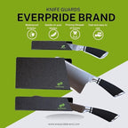 EVERPRIDE 6 & 8 Inch plus a Meat Cleaver Chef Knife Guard Set (3-Piece Set) Universal Blade Edge Cover and Knife Sheaths for Chef and Kitchen Knives Durable BPA-Free Felt Lined Sturdy ABS Plastic