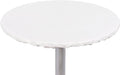 Yourtablecloth Heavy Duty Vinyl Round Fitted Tablecloth (Table Cover) with Flannel Backing Vibrant Colors Elasticized Tablecloth Great for Indoor and Outdoor Dining and Playing Cards 60” White