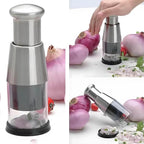 Manual Food Chopper, Garlic Press Multi Functional Stainless Steel Handheld Tool Garlic Pressing Chopper for Mincing Onion, Slicing Peppers, Potato