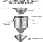 Bincoo Pour Over Coffee Dripper, Portable Stainless Steel Reusable Coffee Filter, Mini Collapsible Paperless Single Serve 1-2 Cup Coffee Dripper Cup Easy To Clean For Travel Camping Offices