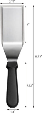 New Star Foodservice 36152 Plastic Handle Heavy Duty Hamburger Turner/Spatula with Cutting Edge, 11.5-Inch, Black