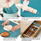 Silicone Pastry Mat 32" x 24" Extra Thick Non Stick Baking Mat with Measurements and Edge Heightening, Food Grade Silicone Rolling Mat for Pastry, Bread, Cookies, Pizza, Fondant, Pasta - view 5