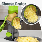 Multi-functional hand-cranked vegetable slicer, drum slicing and shredding vegetable slicer, cheese slicing and shredding kitchen small tools, 3 replaceable blades