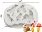 2PCS Mushroom and Snails Silicone Molds for Fondant Chocolate Candy Cake Decoration Baking Pastry Tools Silicone Soap Mold Resin Polymer Clay Mold