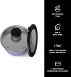 S'well Stainless Steel Salad Bowl Kit 64oz, Hillside Lavender, Comes with 2oz Mini Canister and Removable Tray for Organization, Leakproof, Easy to Clean, Dishwasher Safe