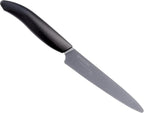 Kyocera Advanced Ceramic Revolution Series 5-inch Micro Serrated Tomato, Utility Knife, Black Blade