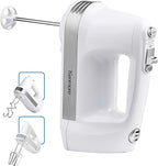 Kenmore Hand Mixer – 5 Speed Handheld Blender, Electric Egg Beater, Whisk, Dough Hooks, Storage Case, Turbo Boost for Cake Mix, Baking, Retractable Cord, Kitchen Appliances