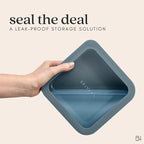 Ceramic Coated Glass Food Storage Container | No PTFE, PFOA, PFAS, and BPA | Reusable Non Toxic Meal Prep Container with Glass Lid | Easy To Store | 8 Cup Square [Dusk]