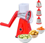 Premium Rotary Cheese Grater - Effortless Grating for Perfectly Shredded Cheese Every Time! (Red)