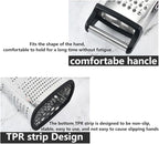 Stainless Steel 4 Sides Grater Slicer with Handle, Multifunctional Cutter Planing for Ginger, Garlic, Cucumbers, Carrots, Cheese, Potato, Ergonomic Design Kitchen Gadgets Accessories（Black）